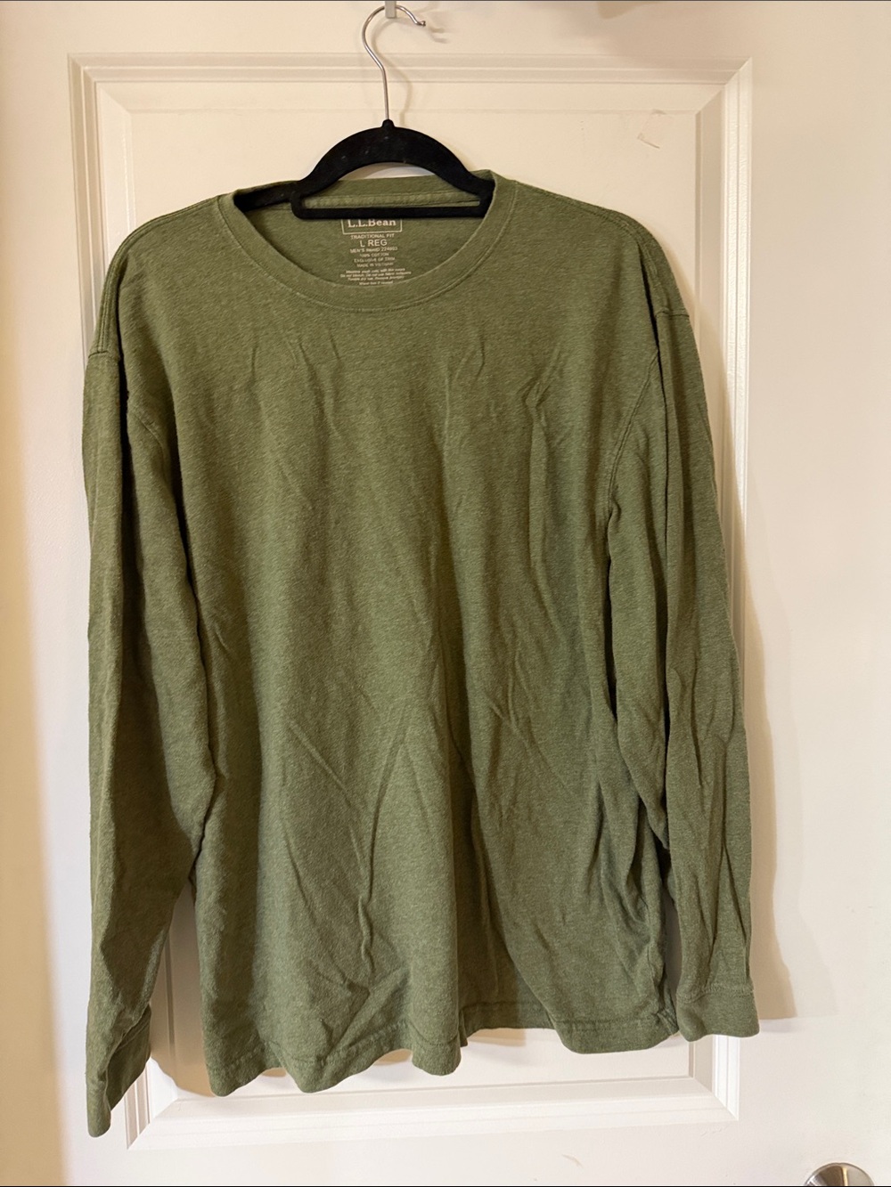 L.L. Bean Olive Crewneck Long-Sleeve Tee